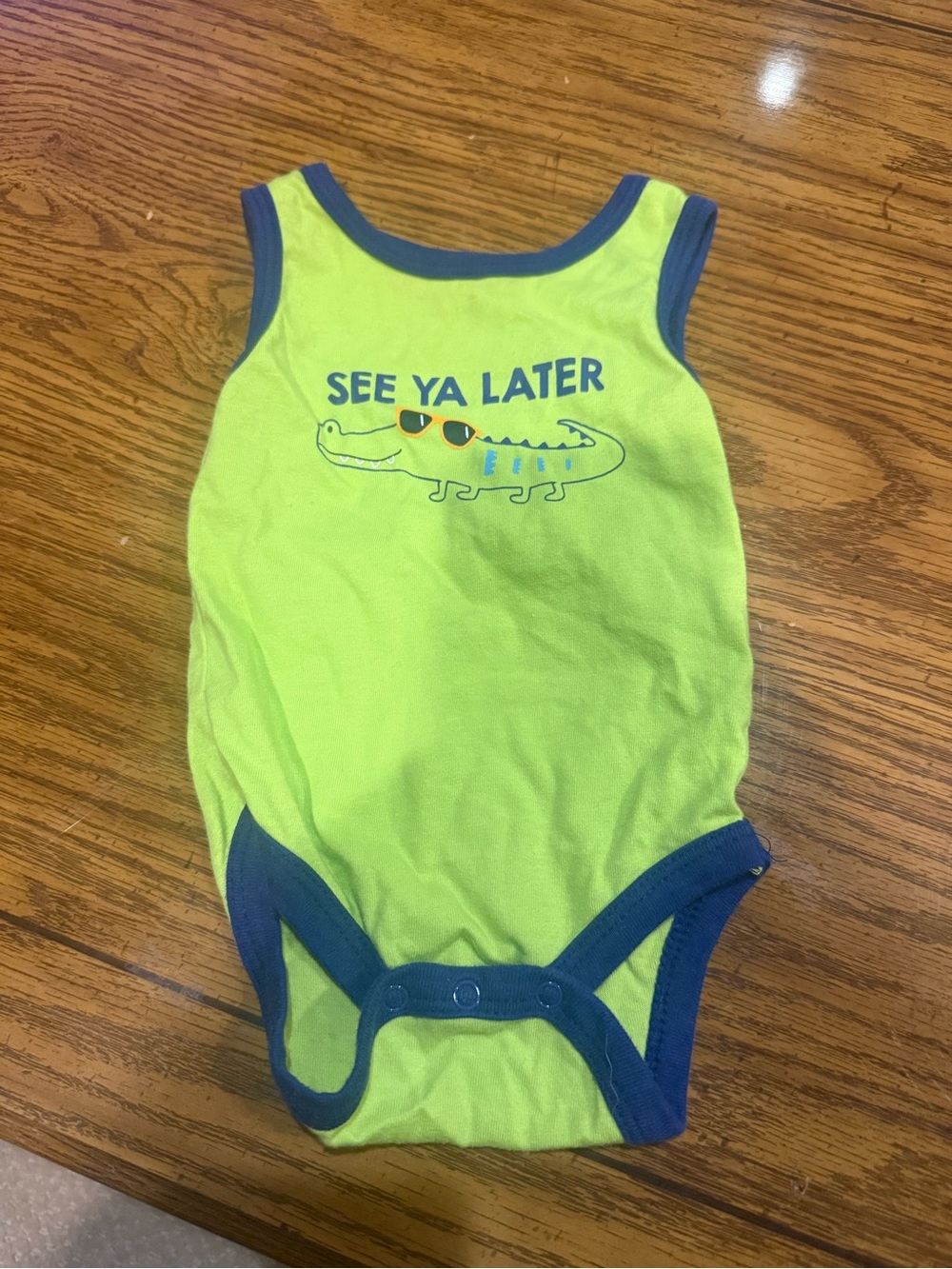 6 for $10 SEE YA LATER Green Crocodile Graphic One-Piece Bodysuit